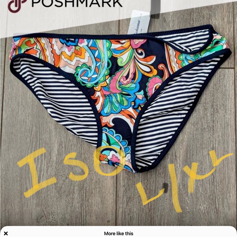 Tommy Bahama bikini, medium tall, blue and white stripes. Like new, no flaws!